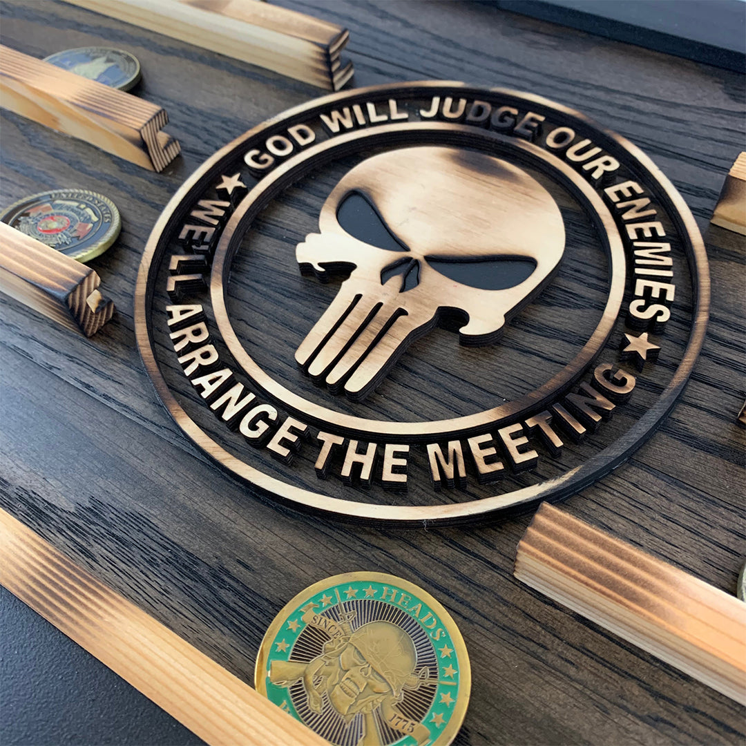 Punisher Custom Framed 3D Challenge Coin Display