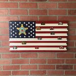 3D Wood American Flag Challenge Coin Display