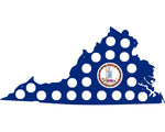 Virginia Flag Beer Cap Map