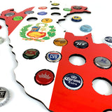 Peru Flag Beer Cap Map