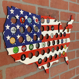 USA Flag Beer Cap Map